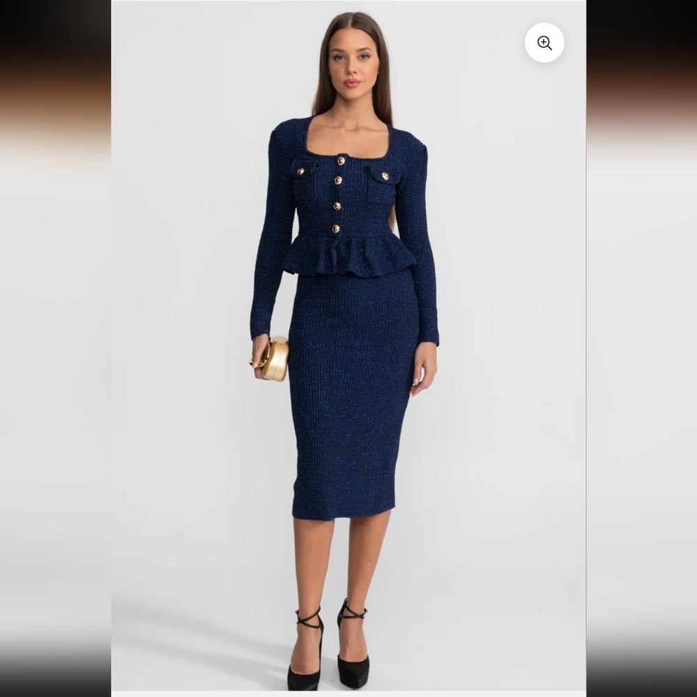 Self-Portrait Blue Midi Dress